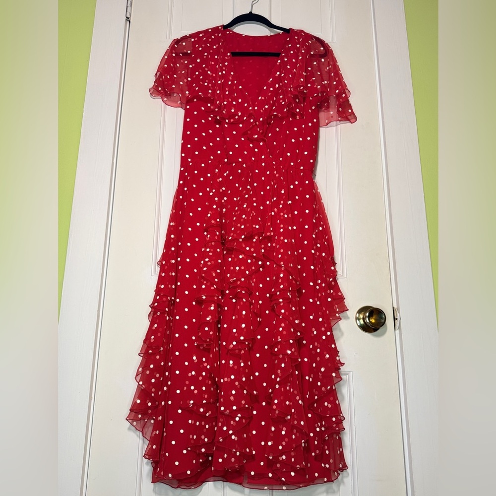 Red Polka Dot Ruffle Dress